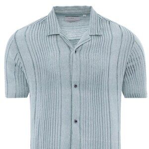 NOLS Pastel Blue Cotton Textured Shirt